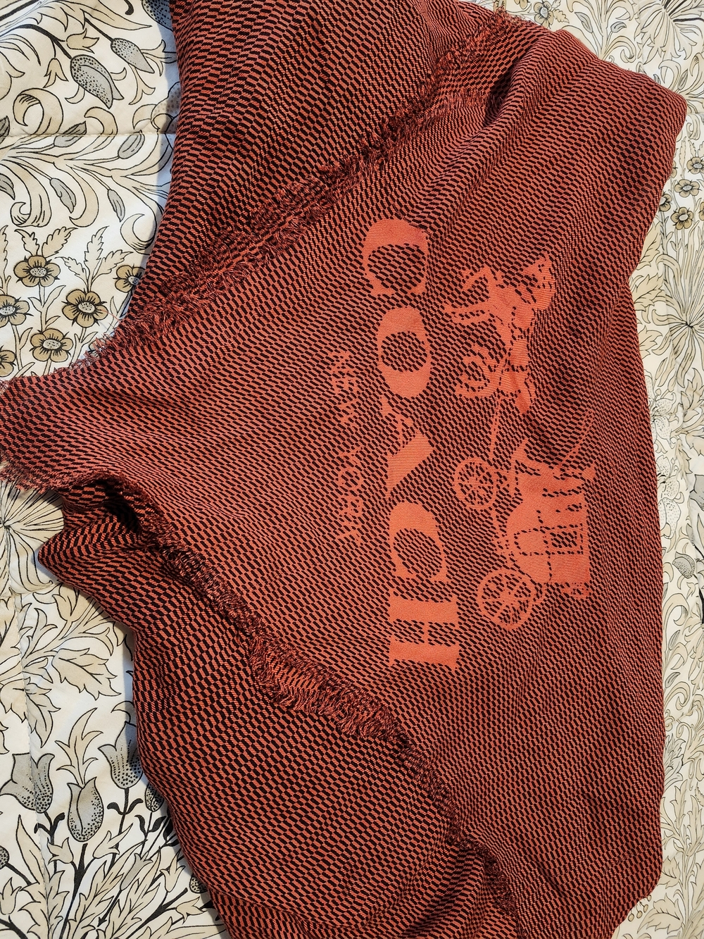 Coach Red and Black Logo Scarf.